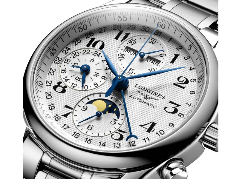 CHRONOGRAPH MOON-PHASE AUTOMATIC MEN'S WATCH STEEL/STEEL MASTER COLLECTION LONGINES L2.673.4.78.6